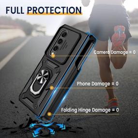 img 1 attached to Чехол для Samsung Galaxy Z Fold 4 5G 2022: Goton [Крышка для выдвижной камеры][Подставка на 360°] [Защита шарнира][Защитная пленка для экрана][Держатель для S-ручки][Защита военного класса]