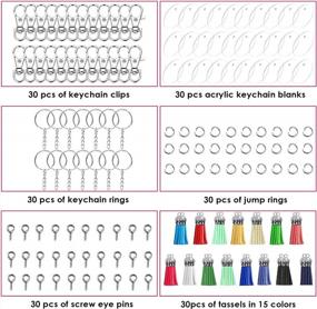 img 3 attached to DIY Projects & Crafts: 180Pcs Acrylic Keychain Making Kit With Clear Discs & Tassels