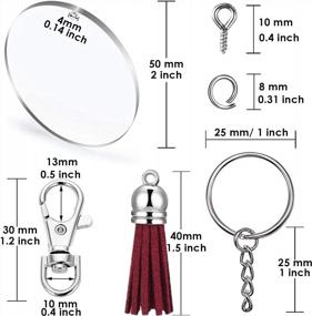 img 2 attached to DIY Projects & Crafts: 180Pcs Acrylic Keychain Making Kit With Clear Discs & Tassels