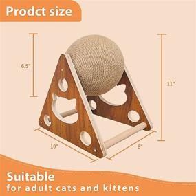 img 2 attached to Natural Sisal Cat Scratching Ball Toy with Interactive Solid Wood Stand - Ideal Scratcher Pet Toy for Cats and Kittens