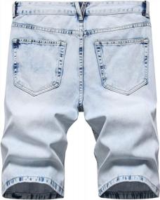 img 3 attached to Men'S Slim Fit Denim Shorts With Ripped And Distressed Detailing And Holes