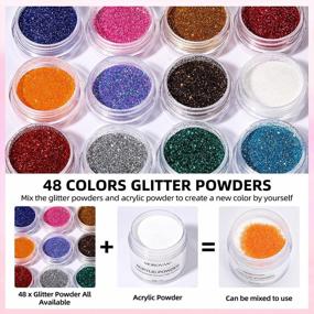 img 1 attached to Complete Acrylic Nail Kit For Beginners - Professional Set With U V Light, 48 Colors Glitter Powder & Everything Needed To Start Your Nail Art Journey!