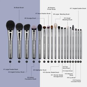 img 3 attached to Eigshow Professional Makeup Brush Set - 18Pcs Grey Brushes For Foundation, Powder, Blush & More!