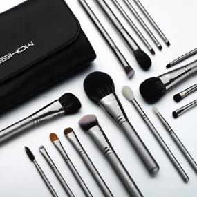 img 4 attached to Eigshow Professional Makeup Brush Set - 18Pcs Grey Brushes For Foundation, Powder, Blush & More!