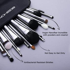 img 2 attached to Eigshow Professional Makeup Brush Set - 18Pcs Grey Brushes For Foundation, Powder, Blush & More!
