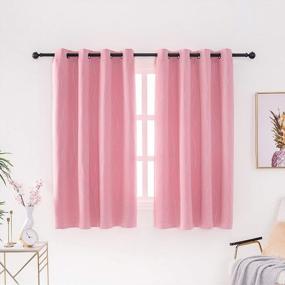img 2 attached to High-Quality Pink Blackout Curtains With Silver Wave Print - 52X63 Inch Grommet Top Thermal Insulated Window Drapes For Kids Boys Bedroom And Living Room - Set Of 2 Panels