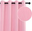 high-quality pink blackout curtains with silver wave print - 52x63 inch grommet top thermal insulated window drapes for kids boys bedroom and living room - set of 2 panels logo