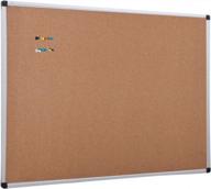 cork bulletin board with aluminum frame: xboard 36x24 - ideal for display and notices with push pins logo