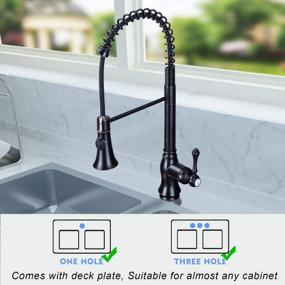 img 1 attached to Tohlar Bronze Kitchen Faucet, Oil Rubbed Bronze Kitchen Faucet, Kitchen Faucet With Pull Down Sprayer, Antique Spring Single Handle Kitchen Sink Faucet With Deck Plate