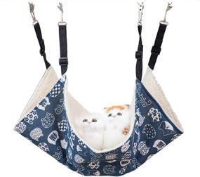 img 1 attached to 🐱 Cat Hammock Bed for Small Animals - Soft and Cozy Hanging Pet Cage Bed for Kitten, Ferret, Puppy, Rat, Rabbit, and More