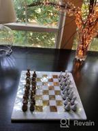 img 1 attached to White & Green Onyx 15" Staunton/Ambassador Chess Set - Handmade Marble Weighted Board Game For Adults review by Dan Cramer