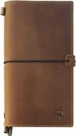 wander in style with our refillable leather travel journal with pockets logo