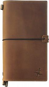 img 4 attached to Wander In Style With Our Refillable Leather Travel Journal With Pockets