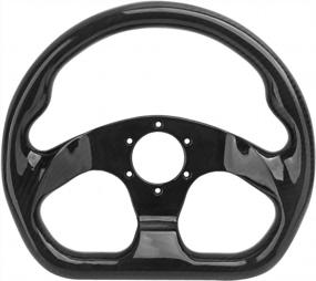 img 4 attached to Upgrade Your Racing Experience With HIWOWSPORT Carbon Fiber Flat Bottom Racing Steering Wheel
