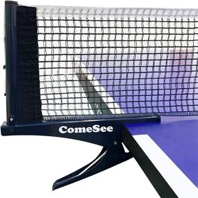img 4 attached to Comesee Kioos Navy Collapsible Table Tennis Net - Professional Steel Pingpong Net With Clip Grip For Mesh Training And Portable Competition