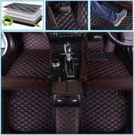 muchkey car floor mats fit for lincoln mkz 2014-2019 2020 full coverage all weather protection non-slip leather floor liners black-red logo