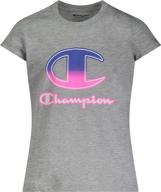 champion heritage sleeve script heather girls' clothing - active logo