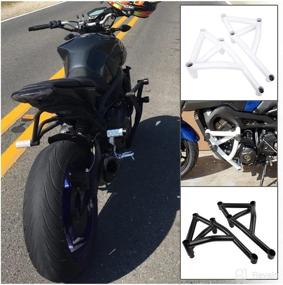 img 4 attached to 🏍️ White Steel Engine Guard Bar for Yamaha MT-09 FZ-09 MT09 FZ09 XSR900 Tracer 900 2014-2016, Motorcycle Crash Bar Highway Bars Frame Side Bumper Falling Protector Fuel Tank Protection (SEO Enhanced)