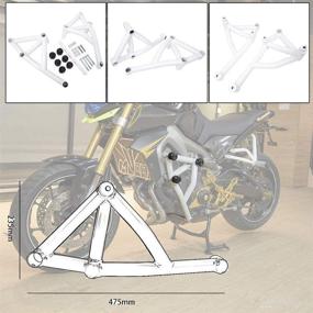 img 1 attached to 🏍️ White Steel Engine Guard Bar for Yamaha MT-09 FZ-09 MT09 FZ09 XSR900 Tracer 900 2014-2016, Motorcycle Crash Bar Highway Bars Frame Side Bumper Falling Protector Fuel Tank Protection (SEO Enhanced)