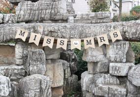 img 4 attached to Junxia Miss To Mrs Natural Burlap Banner +Gifts Banner For Party Decoration