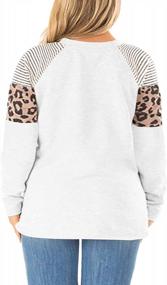 img 2 attached to Plus Size Leopard Tunic Tops For Women - Short Sleeve Color Block Blouse By LANREMON