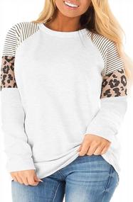 img 4 attached to Plus Size Leopard Tunic Tops For Women - Short Sleeve Color Block Blouse By LANREMON