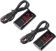 🚗 aideepen car digital voltmeter gauge - waterproof 12v red led display for accurate voltage monitoring logo