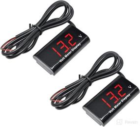 img 4 attached to 🚗 Aideepen Car Digital Voltmeter Gauge - Waterproof 12V RED LED Display for Accurate Voltage Monitoring