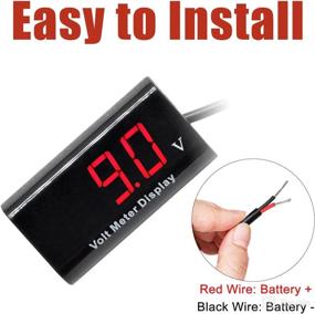 img 1 attached to 🚗 Aideepen Car Digital Voltmeter Gauge - Waterproof 12V RED LED Display for Accurate Voltage Monitoring