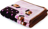 🐶✨ soft and durable snuggle puppy blanket for pets - adorable pink pattern logo