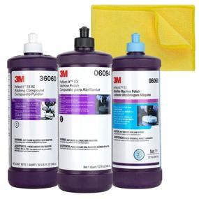 img 4 attached to 3M Perfect It Buffing And Polishing Kit with Rubbing Compound, Machine Polish, Ultrafine Polish, and Buffing Compound. Complete Car Polishing Kit bundled with Kangaroobands Microfiber Cloth.