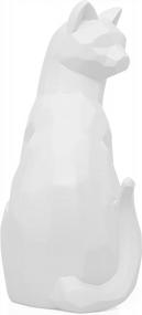 img 1 attached to Geometric Modern White Cat Sculpture - Torre & Tagus Carved Angle Sitting Statue For Home And Office Decor On Table, Shelf, Desk, Entryway Or Mantle - Ideal Figurine For Pet And Animal Lovers, 9" H