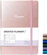 cagie weekly monthly undated planner women work schedule 12 months 54 weeks organizer any time planner time management planner goal setting planner for girl elastic closure 5.7" x 8.3", (pink) logo