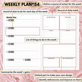 img 1 attached to CAGIE Weekly Monthly Undated Planner Women Work Schedule 12 Months 54 Weeks Organizer Any Time Planner Time Management Planner Goal Setting Planner For Girl Elastic Closure 5.7" X 8.3", (Pink)