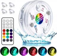 illuminate your pool or pond: full waterproof loftek led lights with remote rf, magnets, and suction cups - color changing & battery operated (1 pack) logo