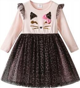 img 4 attached to Adorable Winter Tutu Dress For Toddler Girls With Long Sleeves - Sizes 2-8T By DXTON