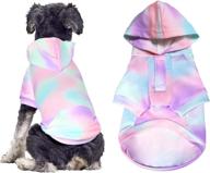 🐾 soft and breathable tie dye dog hoodie with pocket - perfect hooded coat for small to medium sized dogs and cats - stylish pet sweatshirt for cozy and fashionable look логотип