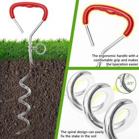 img 3 attached to AMFOSNEL Dog Tie Out Cable and Stake - 30 FT Long Heavy Duty Leash for Training, Playing, and Camping with Buffer Spring for Medium and Large Dogs in The Yard or Outdoors