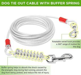 img 2 attached to AMFOSNEL Dog Tie Out Cable and Stake - 30 FT Long Heavy Duty Leash for Training, Playing, and Camping with Buffer Spring for Medium and Large Dogs in The Yard or Outdoors