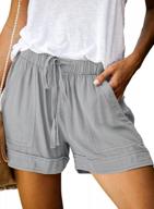 dokotoo womens comfy drawstring casual elastic waist pocketed shorts логотип