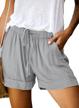 dokotoo womens comfy drawstring casual elastic waist pocketed shorts logo