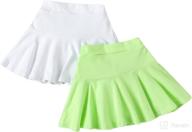 👗 dieray toddler little kid baby girl skorts for girls - flared plain pleated skater skirt sport skort... logo