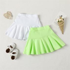 img 3 attached to 👗 DIERAY Toddler Little Kid Baby Girl Skorts for Girls - Flared Plain Pleated Skater Skirt Sport Skort...