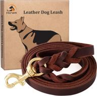 fairwin braided leather training leash dogs logo