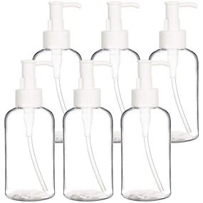 img 4 attached to Youngever 6 Pack 8 Ounce Plastic Pump Bottles with Travel Lock - Refillable and Clear