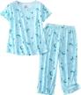 sweet dreams: women's casual pajama set with colorful prints and comfy capri pants logo