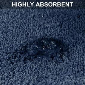 img 1 attached to Ultra Soft Non-Slip Bath Mat With Super Absorbent Microfibers - Thick Plush Machine Washable Navy Blue Bathroom Rug For Shower, Tub, And Floor (16"X24")