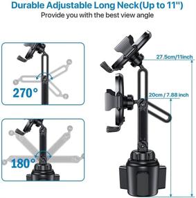 img 1 attached to 📱 [2021-2nd Generation] Miracase Cup Phone Holder for Car: Upgraded Universal Hands-Free Mount with Adjustable Long Neck for iPhone, Samsung, and All Cell Phones