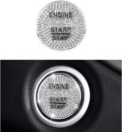 💎 sparkle and style: 1797 compatible crystal ignition button cap for mercedes benz - bling accessories for w205 w212 c e cla cls gla glc gle gls class start stop push covers - decorate your interior amg with silver decal - ideal for women and men logo