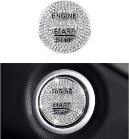 img 4 attached to 💎 Sparkle and Style: 1797 Compatible Crystal Ignition Button Cap for Mercedes Benz - Bling Accessories for W205 W212 C E CLA CLS GLA GLC GLE GLS Class Start Stop Push Covers - Decorate Your Interior AMG with Silver Decal - Ideal for Women and Men